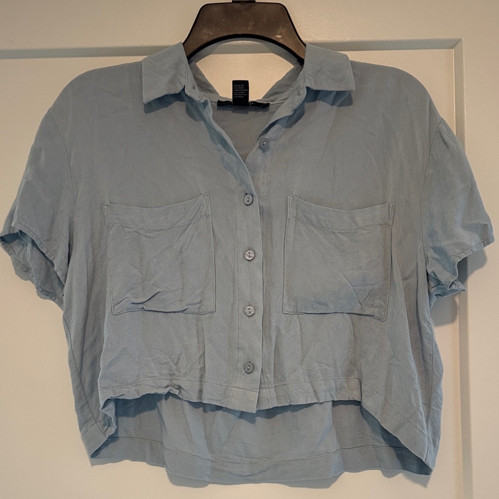 Forever 21 Light Blue Crop Top